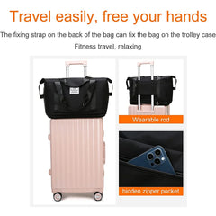 Large Capacity Travel Bag Foldable Organizer Tote Carry On Women Shoulder Duffle