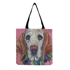 Animal Shoulder Bag Cartoon Oil Painting Dog Ladies Leisure Shopping Bag