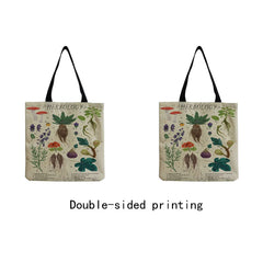 Cartoon Mushroom Printed Beach Shoulder Bag High Capacity Handbag