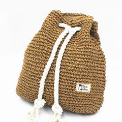 Summer Beach Straw Bag Women Shoulder Rucksack Weaved Backpack