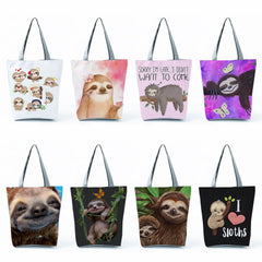 Travel Beach Tote Plant Sloth Printed Casual Gift Women's Handbags