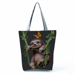 Travel Beach Tote Plant Sloth Printed Casual Gift Women's Handbags