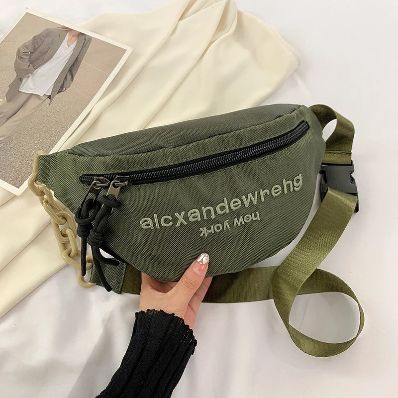 Women's Canvas Waist Bag Waterproof Fanny Pack
