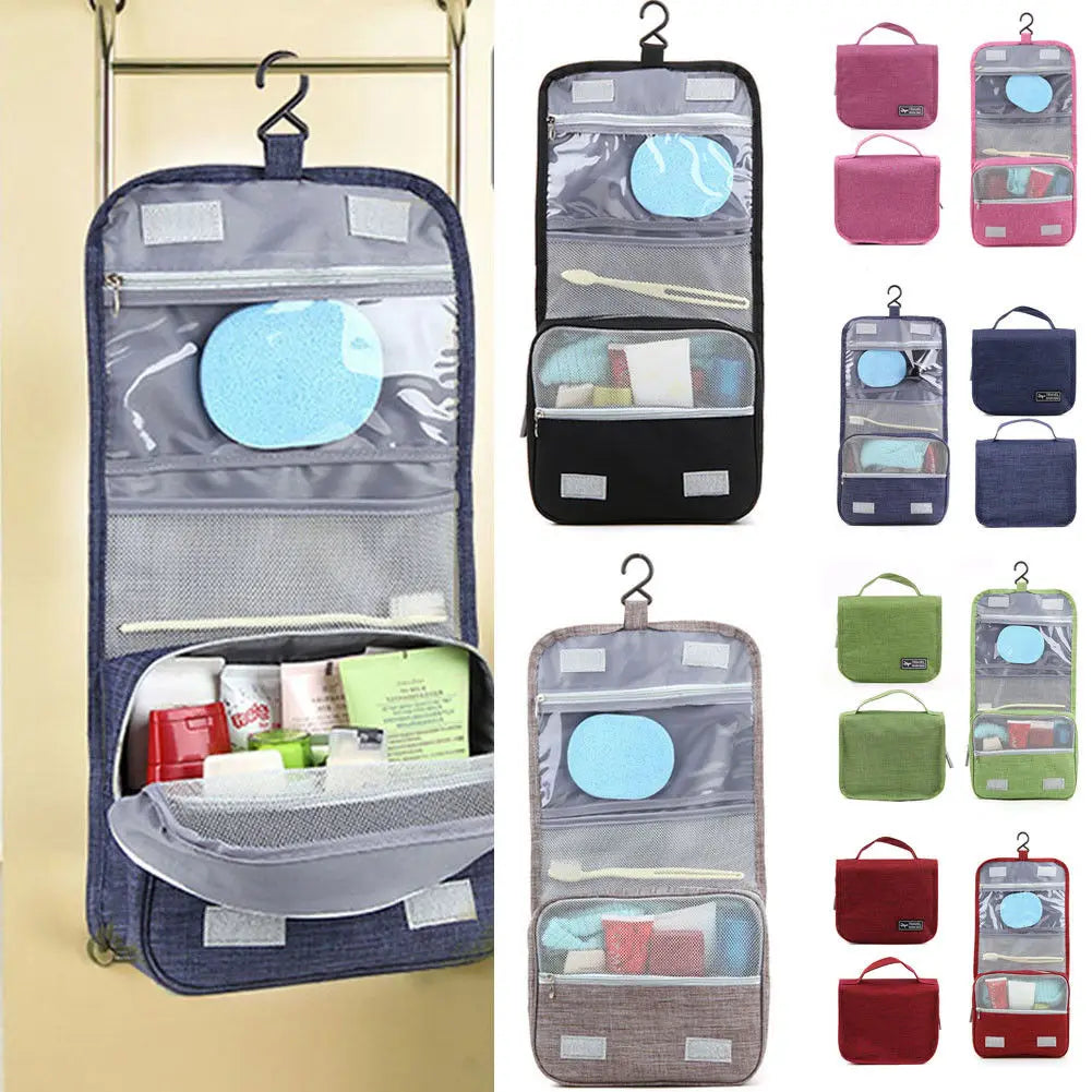 Travel Cosmetic Makeup Bag Toiletry Case Hanging Pouch Wash Organizer Storage