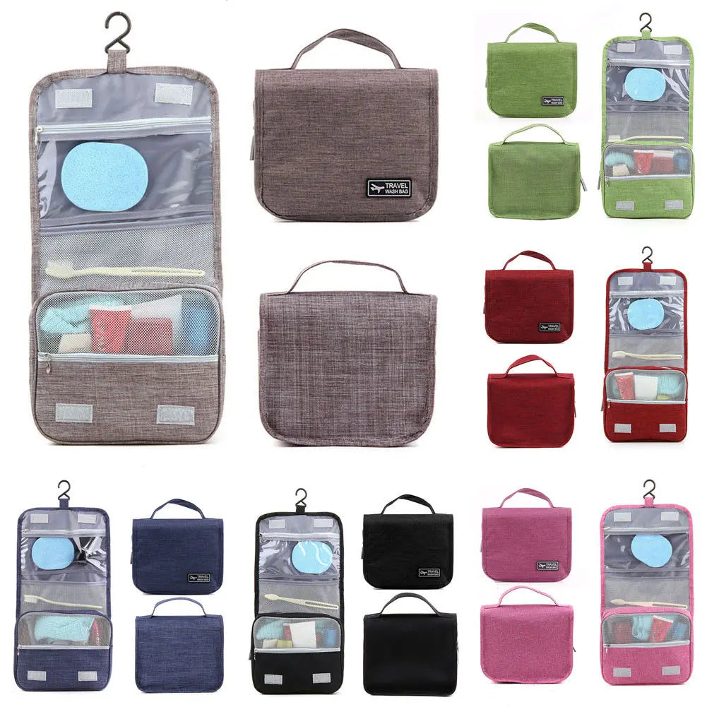 Travel Cosmetic Makeup Bag Toiletry Case Hanging Pouch Wash Organizer Storage
