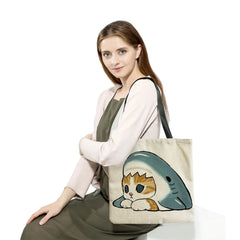 Shark Cat Print Women Shopper Bag Eco Friendly Shoulder Bag