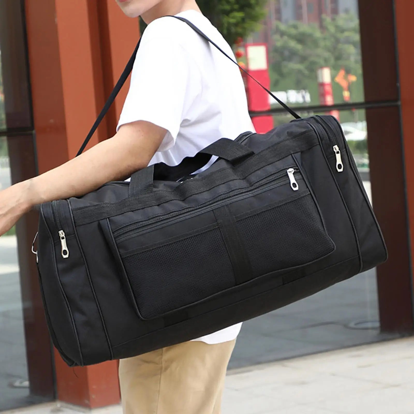 Travel Duffel Bag Tote Shoes Tear Resistant Clothing Weekender Bag