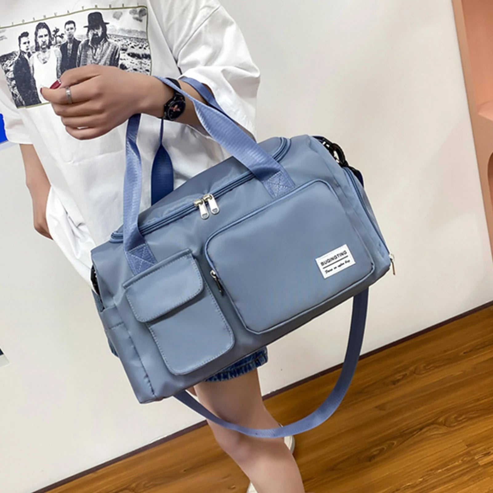 Waterproof Travel Duffle Bag with Wet and Dry Separation Compartments