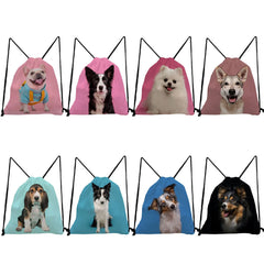 Travel Gift Casual Backpacks for Students School Book Bag Portable Shoes Bag Dog