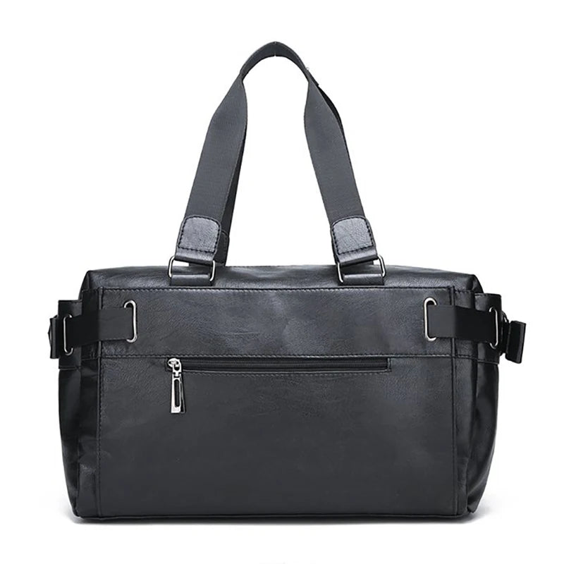 Men's PU Leather Travel Duffle Bag Business Trip Shoulder Bag