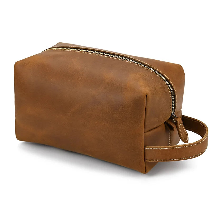 Leather Toiletry Bag for Men and Women