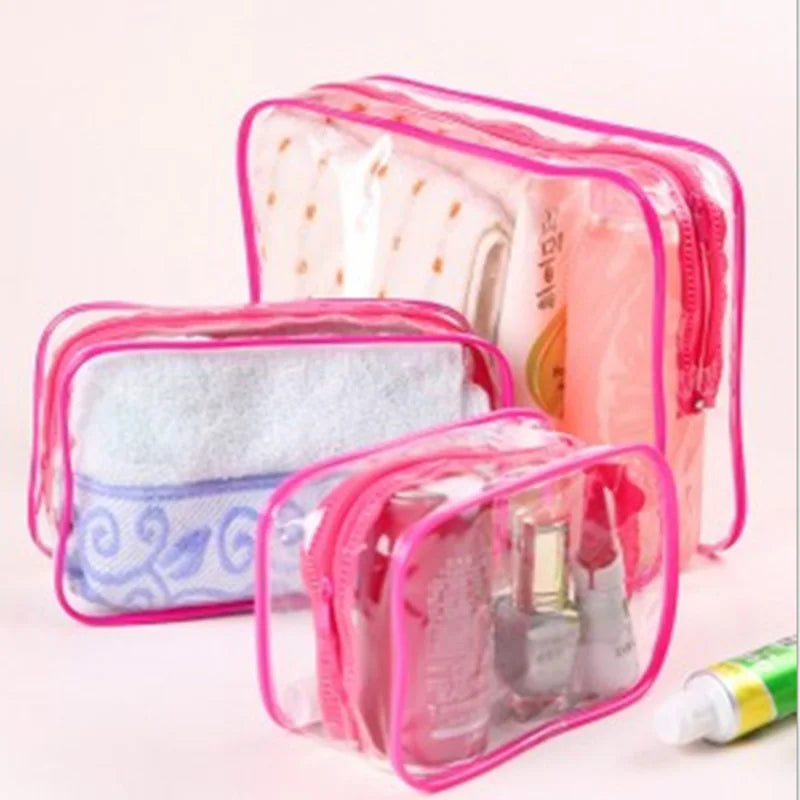 Transparent Travel PVC Cosmetic Bag Clear Zipper Makeup Organizer