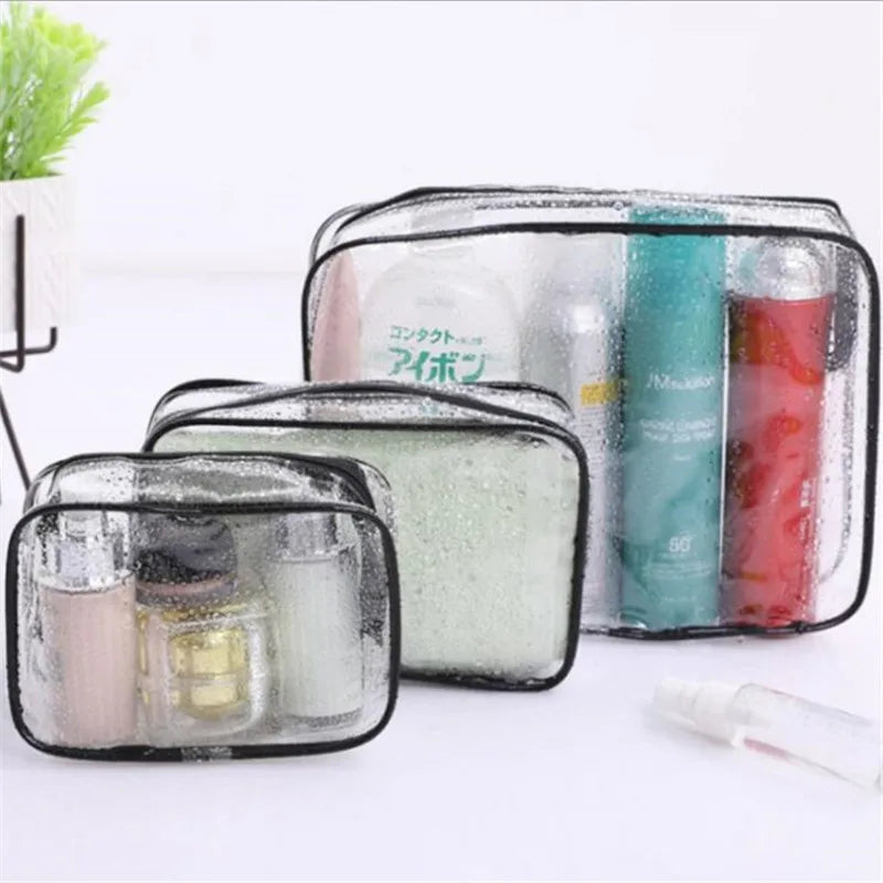 Transparent Travel PVC Cosmetic Bag Clear Zipper Makeup Organizer