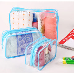 Transparent Travel PVC Cosmetic Bag Clear Zipper Makeup Organizer