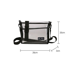 Travel PVC Shoulder Bag Women Flap Zipper Transparent Crossbody Messenger
