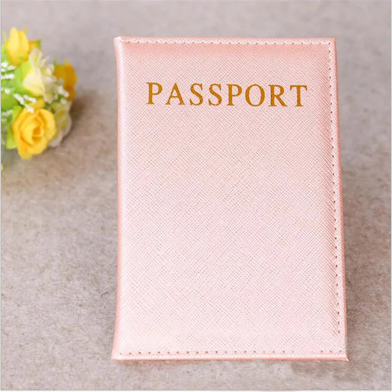 Pink Pu Leather Passport Cover Lovely Girl Case