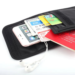 Travel Security Hidden Money Pouch Wallet RFID Blocking Slim Waterproof Neck Pas
