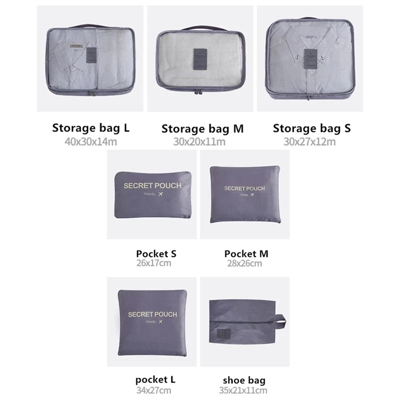 Waterproof Luggage Packing Travel Organizer Clothes Storage Bags