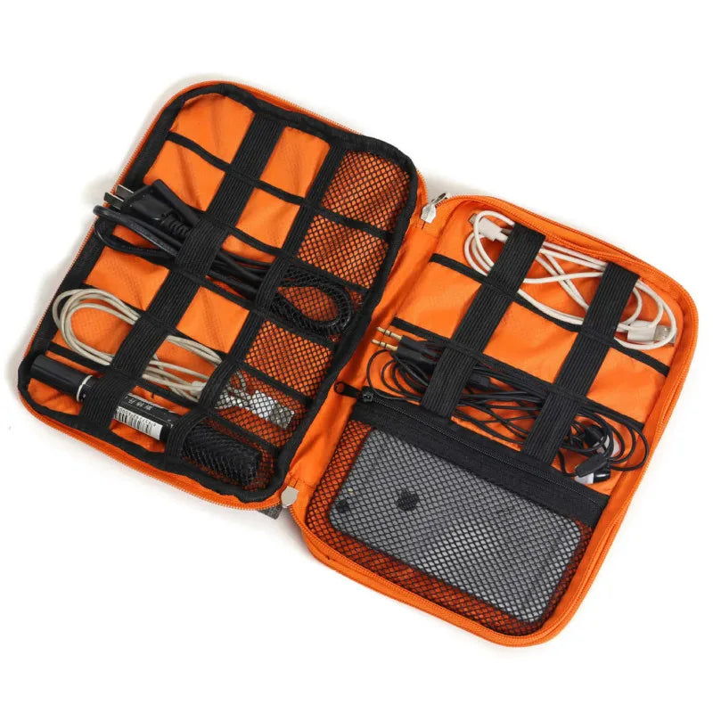 Travel Storage Bag for USB Data Cable Earphone Wire Pen Power Bank