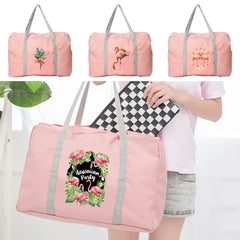 Travel Tote Foldable Duffle Bag Flamingo Men Women Necessaire Handbag