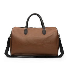 Large-Capacity PU Leather Travel Bag for Short-Distance Trips