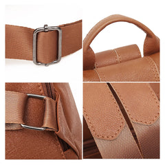 Anti-theft Backpack Women PU Leather College School Bag