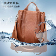 Anti-theft Backpack Women PU Leather College School Bag