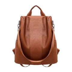 Anti-theft Backpack Women PU Leather College School Bag