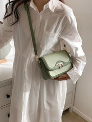 Contrast Women's Shoulder Bag Flap Pu Leather Female Handbags Underarm