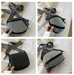 Diamond Crossbody Messenger Bag for Women Small Chest Waist Purse