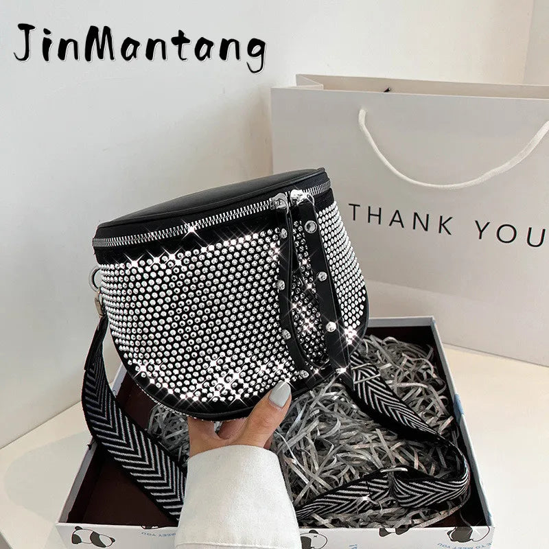 Diamond Crossbody Messenger Bag for Women Small Chest Waist Purse