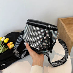 Diamond Crossbody Messenger Bag for Women Small Chest Waist Purse