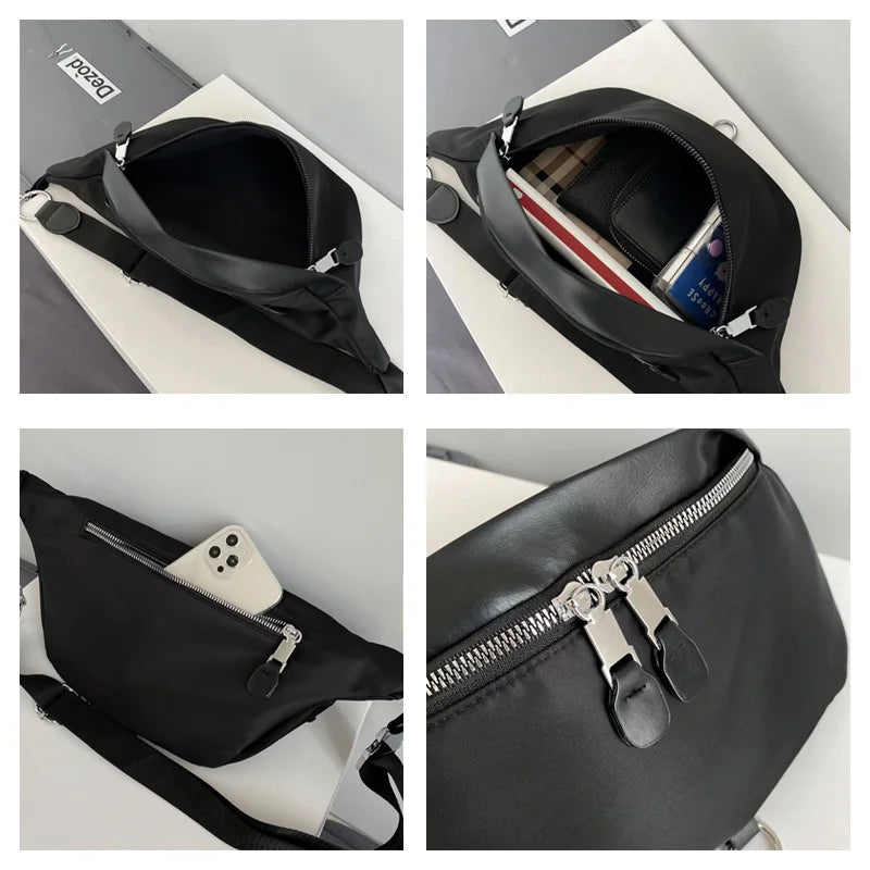 Nylon Waist Bag Crossbody Chest Pack Unisex Shoulder Small Hip Bag