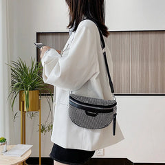 Women's PU Leather Waist Bag Rhinestone Fanny Pack