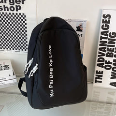 Nylon School Bag For Teenage Girls Contrast Travel Backpack