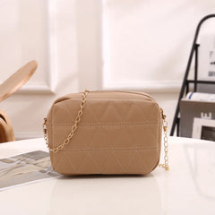 Lingge Embroidery Square Shoulder Bag Mini Messenger Chain Crossbody Women