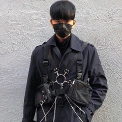 Punk Chest Bag Hip-Hop Tactical Waist Pack Unisex Outdoor Vest Bag