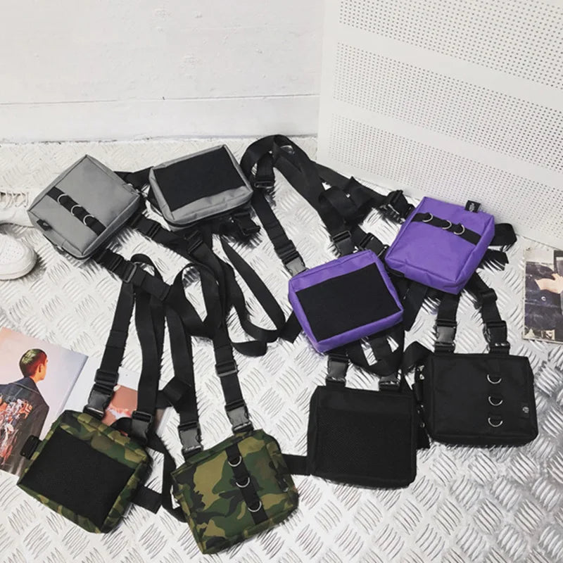 Punk Chest Bag Hip-Hop Tactical Waist Pack Unisex Outdoor Vest Bag