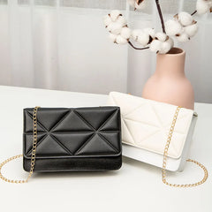 Rhombic Crossbody Bag Women's Shoulder Handbag PU Leather Messenger