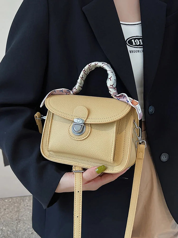 Top Handle Crossbody Bag for Women, PU Leather Shoulder Bag