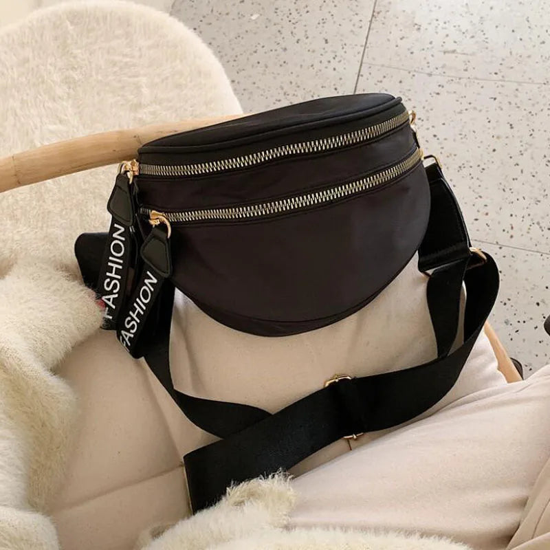 Women Waist Bag Phone Pack Leather Crossbody Chest Bags Large Capacity