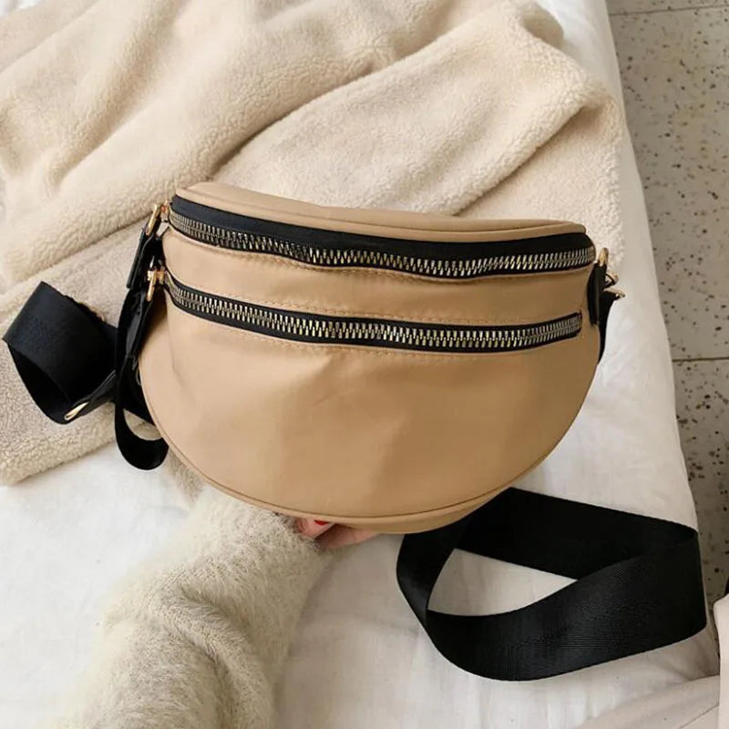 Women Waist Bag Phone Pack Leather Crossbody Chest Bags Large Capacity