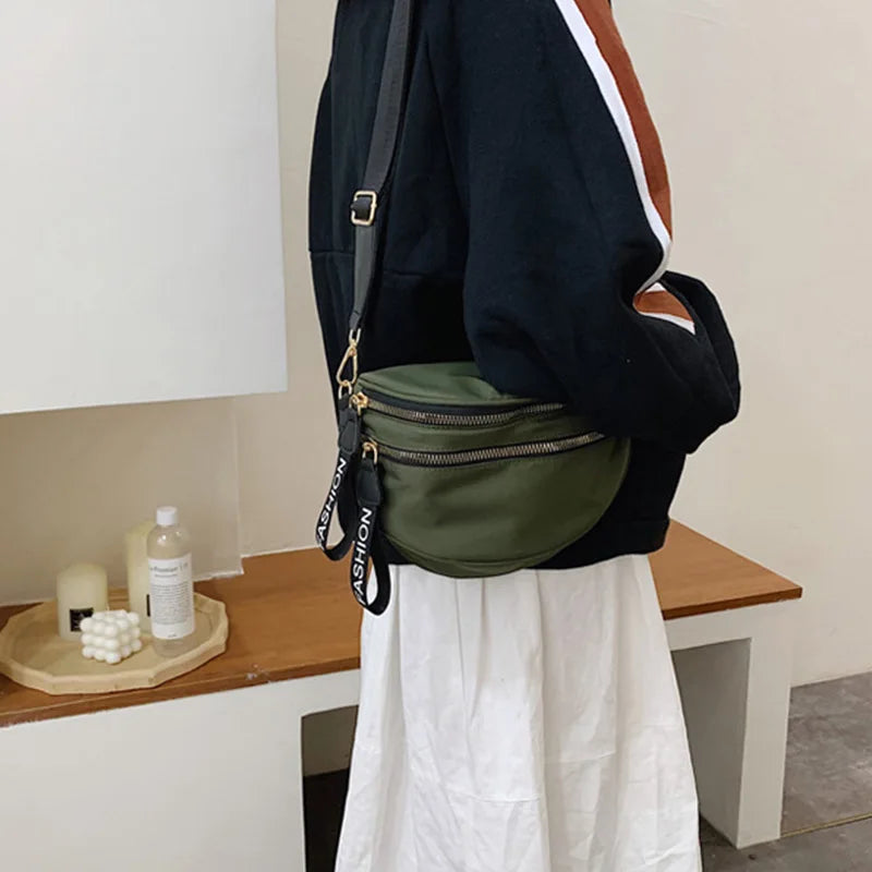 Women Waist Bag Phone Pack Leather Crossbody Chest Bags Large Capacity