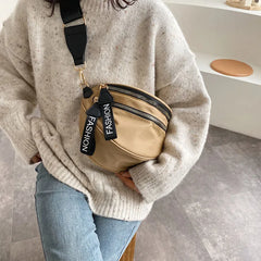Women Waist Bag Phone Pack Leather Crossbody Chest Bags Large Capacity