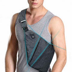 Men's Canvas Chest Bag Sling Pocket Anti-Theft CZ08