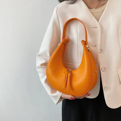 Women's PU Leather Shoulder Bag Solid Underarm Bag