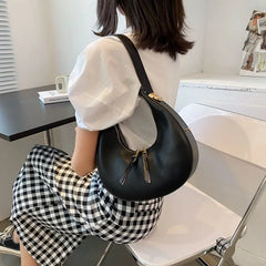 Women's PU Leather Shoulder Bag Solid Underarm Bag
