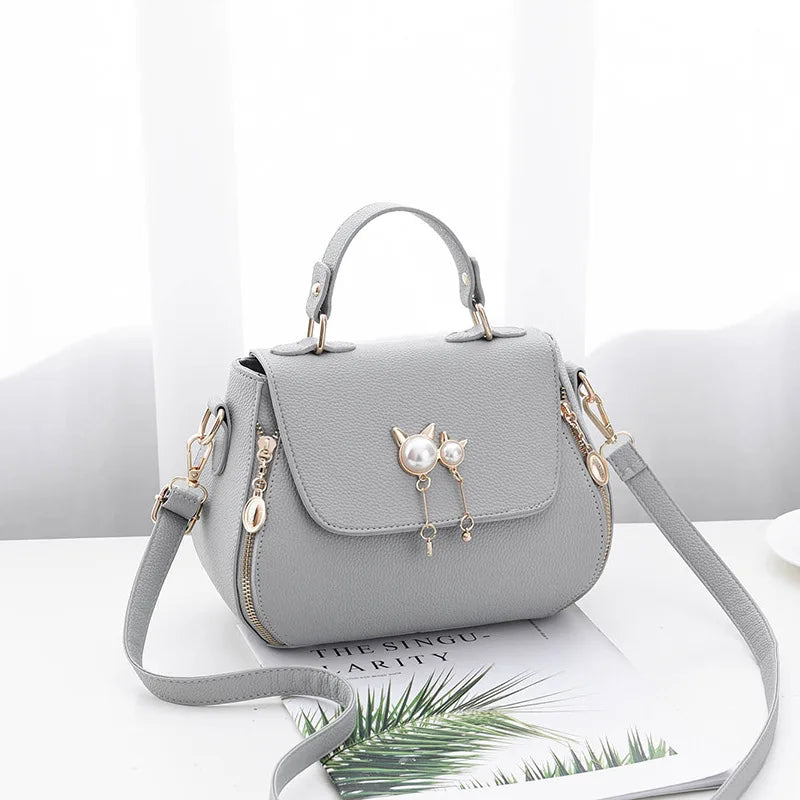 Texture Women's Shoulder Bag All-match Handbag for Autumn