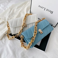 Chain Shoulder Bags for Women Texture Cover Shopping Bag