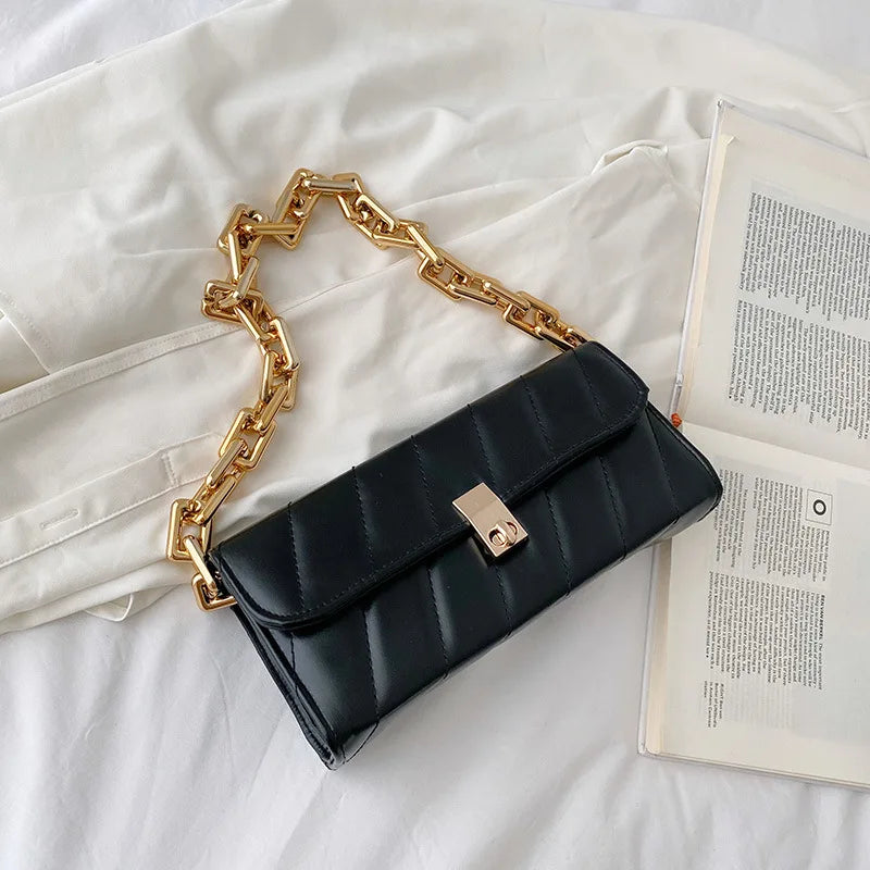 Chain Shoulder Bags for Women Texture Cover Shopping Bag